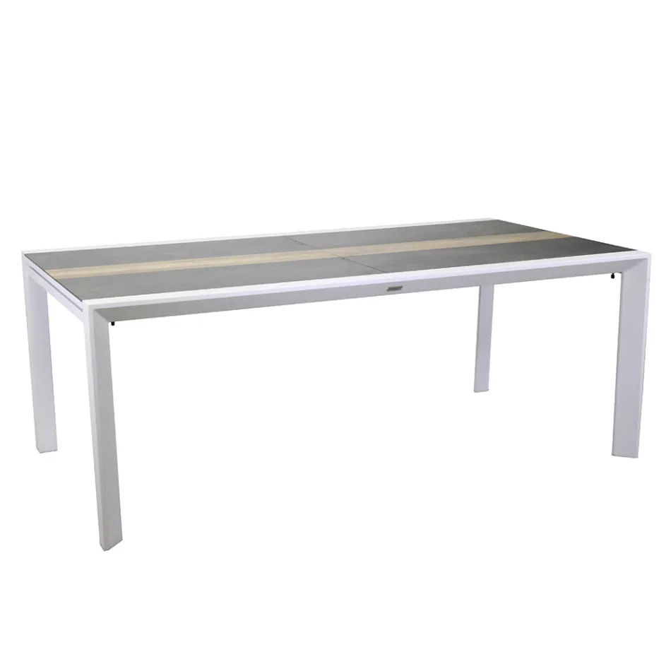 Uitschuifbare tafel 300 cm in aluminium met HPL inzet - Righello Viadurini