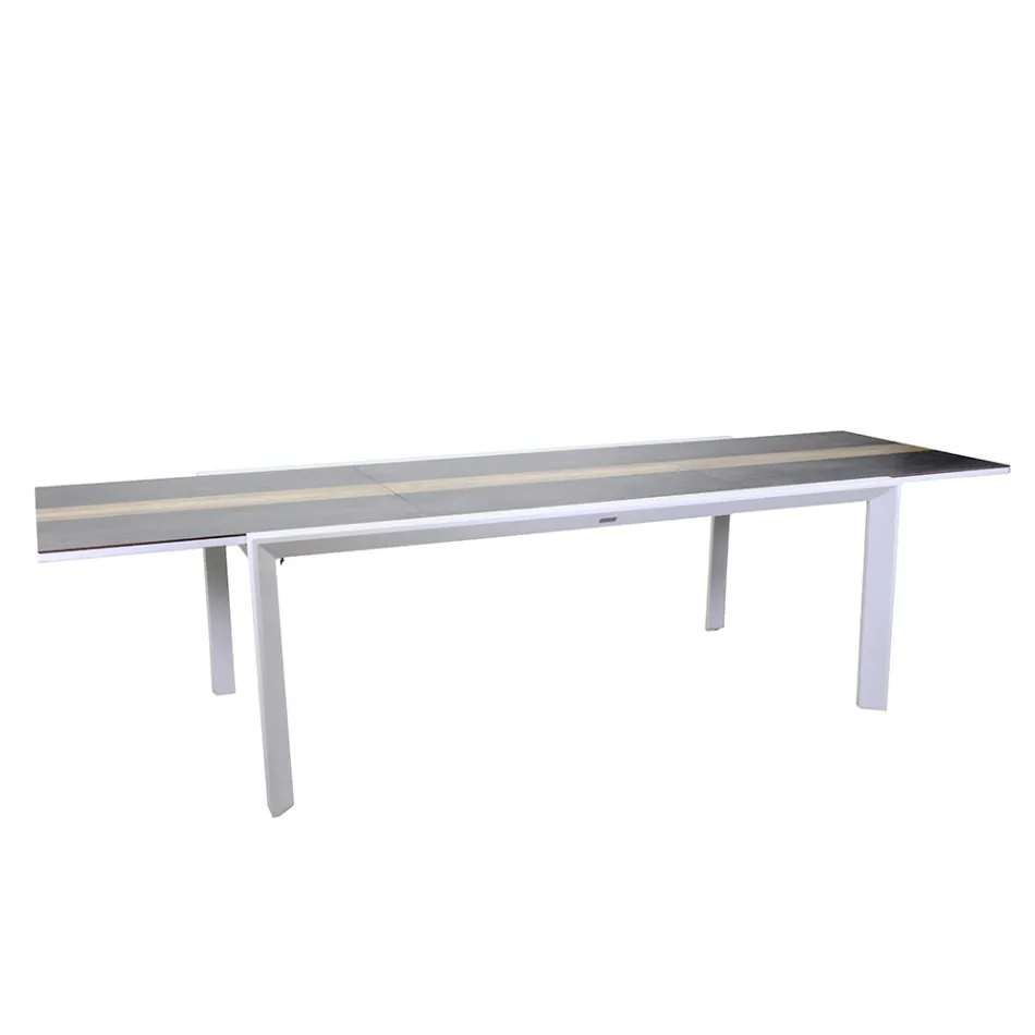 Uitschuifbare tafel 300 cm in aluminium met HPL inzet - Righello Viadurini