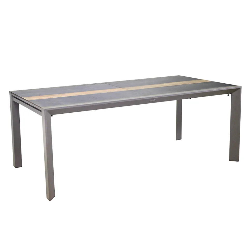 Uitschuifbare tafel 300 cm in aluminium met HPL inzet - Righello Viadurini