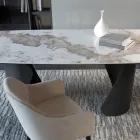 Uitschuifbare tafel 300 cm in metaal en gesinterd stenen blad - Taviria Viadurini