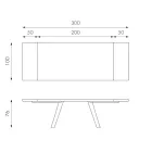 Uitschuifbare tafel tot 300 cm in eikenfineer en aluminium onderstel - Travis Viadurini