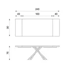 Uitschuifbare tafel tot 300 cm in eikenfineer en zwart metalen onderstel - Xino Viadurini