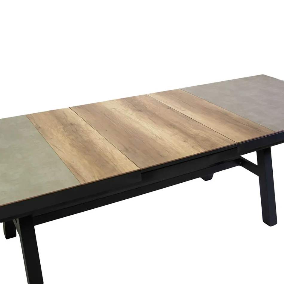 Uitschuifbare tafel 303 cm in aluminium met HPL blad - Righello Viadurini