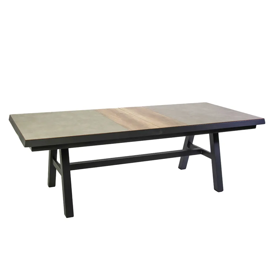 Uitschuifbare tafel 303 cm in aluminium met HPL blad - Righello Viadurini
