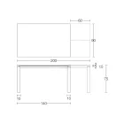 Uitschuifbare tafel 310 cm met laminaatblad en metalen onderstel - Spilla Viadurini