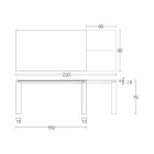 Uitschuifbare tafel 310 cm met laminaatblad en metalen onderstel - Spilla Viadurini