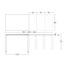 Uitschuifbare tafel 310 cm met laminaatblad en metalen onderstel - Spilla Viadurini