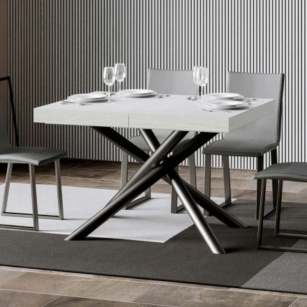 Uitschuifbare tafel tot 440 cm met ijzeren buispoten Made in Italy - Prato Viadurini