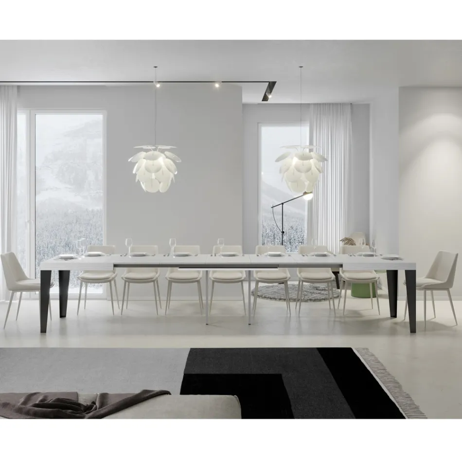 Uitschuifbare tafel tot 440 cm in verschillende maten en afwerkingen Made in Italy - Strand Viadurini