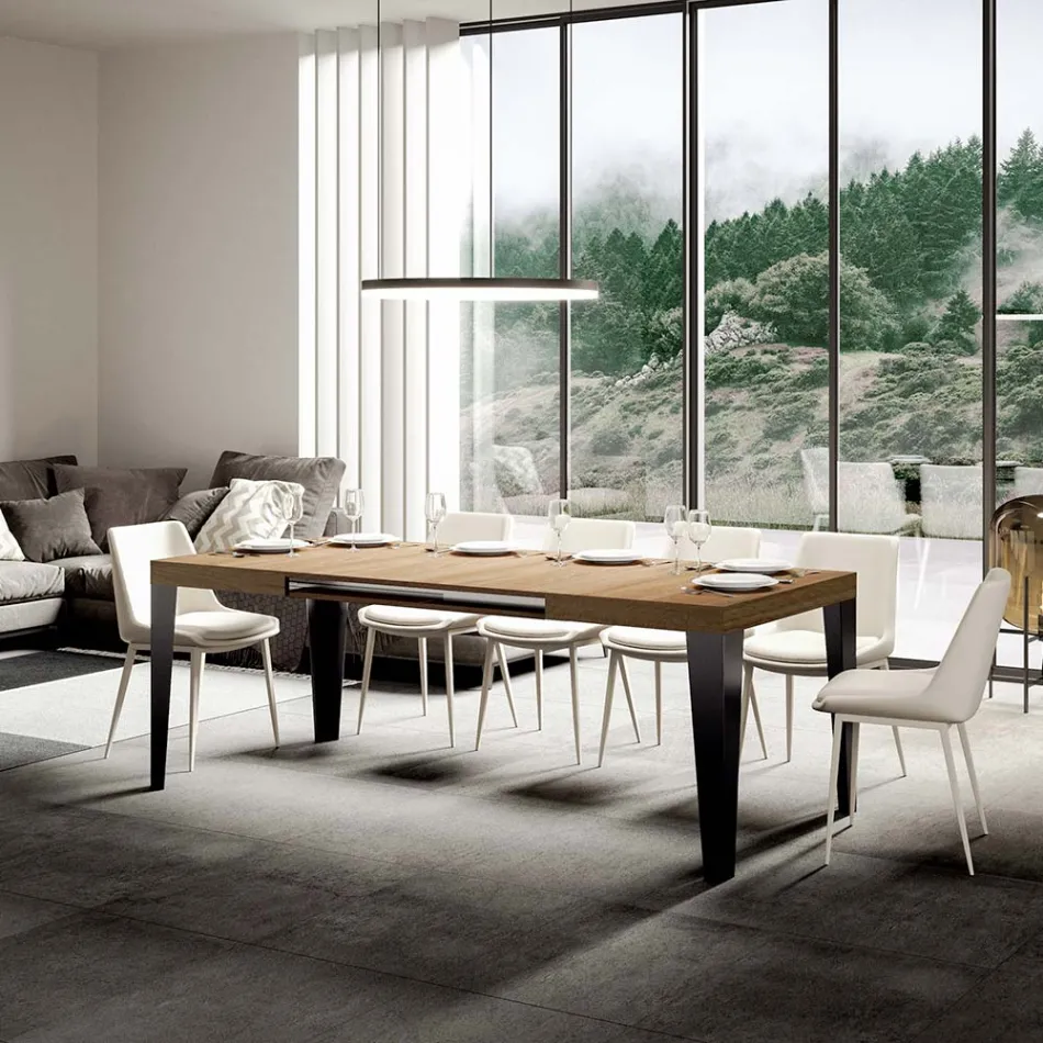 Uitschuifbare tafel tot 440 cm in verschillende maten en afwerkingen Made in Italy - Strand Viadurini