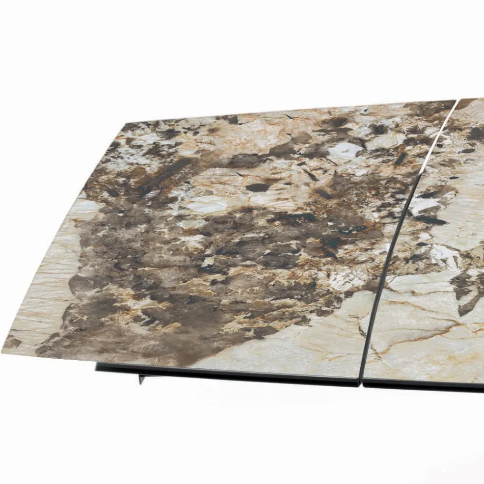 Uitschuifbare tonvormige tafel met geïntegreerde verlengstukken Made in Italy - Grotta Viadurini