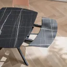 Uitschuifbare tonvormige tafel in gelaagd HPL met verschillende afwerkingen - Incontro Viadurini