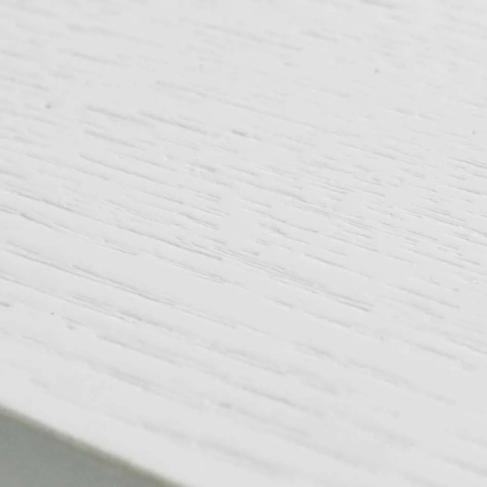 Uitschuifbare witte tafel met structuur in natuurlijke stevige Rico Viadurini