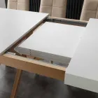 White uitschuifbare tafel met natuurlijke stevige structuur Rico Viadurini