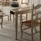 Uitschuifbare tafel met 4 stoelen in licht duifgrijs Made in Italy - Celestino Viadurini