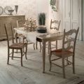 Uitschuifbare tafel met 4 stoelen in licht duifgrijs Made in Italy - Celestino