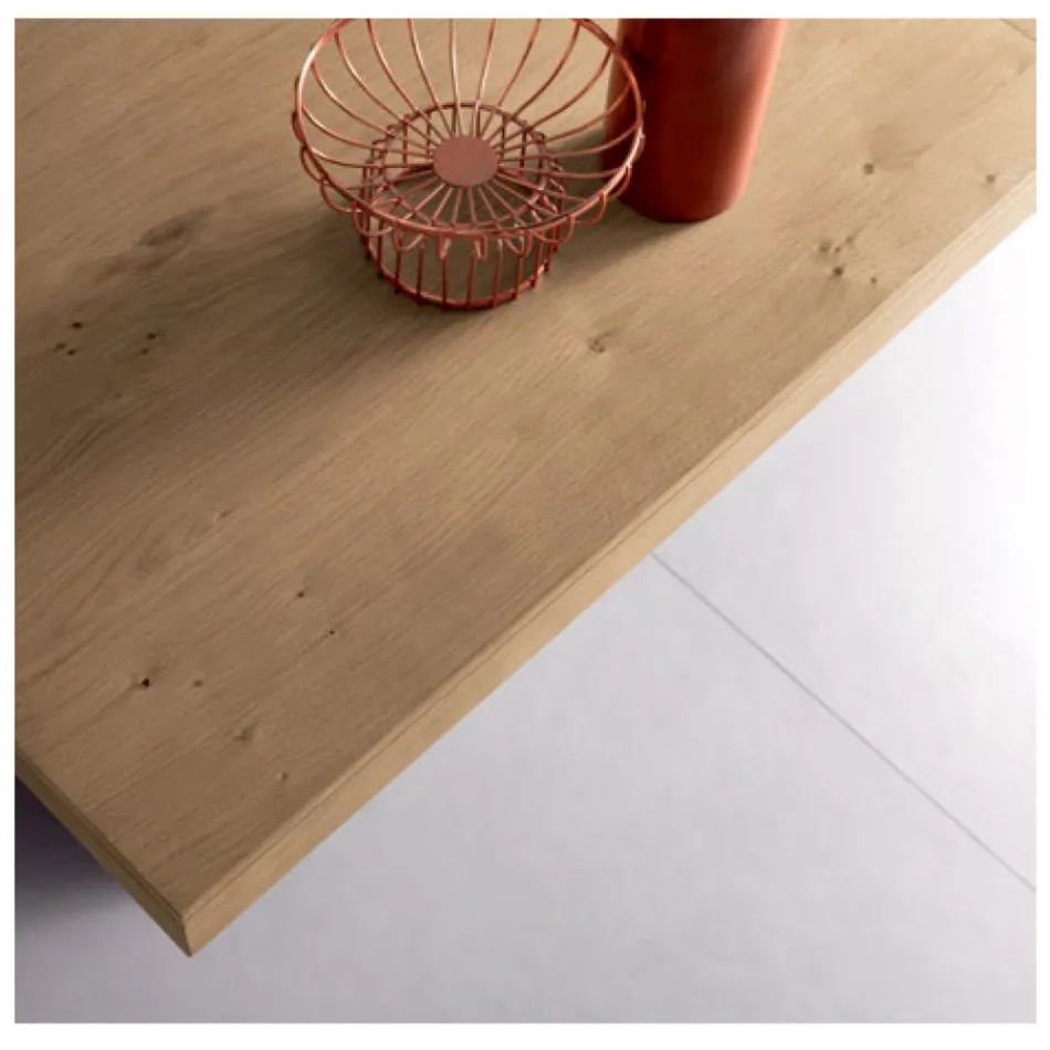 Uitschuifbare tafel met centrale verlenging in gefineerd hout - Aperol Viadurini