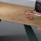 Uitschuifbare tafel met centrale verlenging in gefineerd hout - Aperol Viadurini