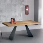 Uitschuifbare tafel met centrale verlenging in gefineerd hout - Aperol Viadurini