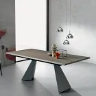 Uitschuifbare tafel met zijverlenging in gefineerd hout - Aperol Viadurini
