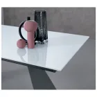 Uitschuifbare tafel met zijverlenging in melkglas - Aperol Viadurini