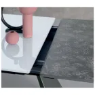 Uitschuifbare tafel met zijverlenging in melkglas - Aperol Viadurini