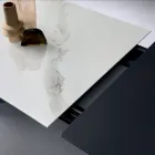 Uitschuifbare tafel met zijverlenging in glaskeramiek - Aperol Viadurini