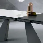 Uitschuifbare tafel met zijverlenging in glaskeramiek - Aperol Viadurini