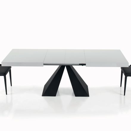 Uitschuifbare tafel met centrale opening en vouwrand Made in Italy - Dalmatian Viadurini