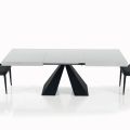 Uitschuifbare tafel met centrale opening en vouwrand Made in Italy - Dalmata