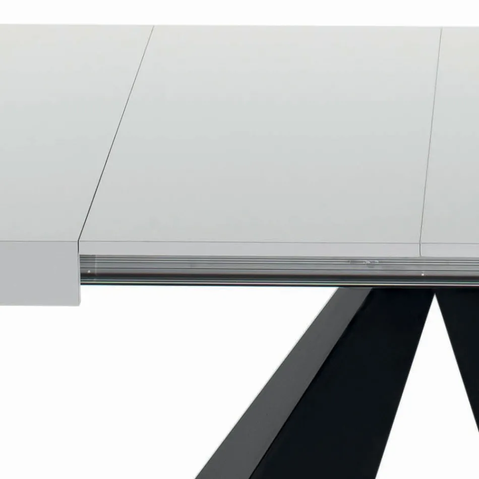 Uitschuifbare tafel met centrale opening en vouwrand Made in Italy - Dalmatian Viadurini