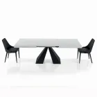 Uitschuifbare tafel met centrale opening en vouwrand Made in Italy - Dalmatian Viadurini