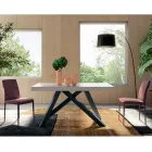 Uitschuifbare tafel met gesynchroniseerde centrale opening in laminaat - Settimmio Viadurini