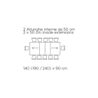 Uitschuifbare tafel met gesynchroniseerde centrale opening in laminaat - Settimmio Viadurini