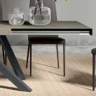 Uitschuifbare tafel met gesynchroniseerde zijopening in melamine - Settimmio Viadurini