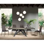 Uitschuifbare tafel met gesynchroniseerde zijopening in melamine - Settimmio Viadurini