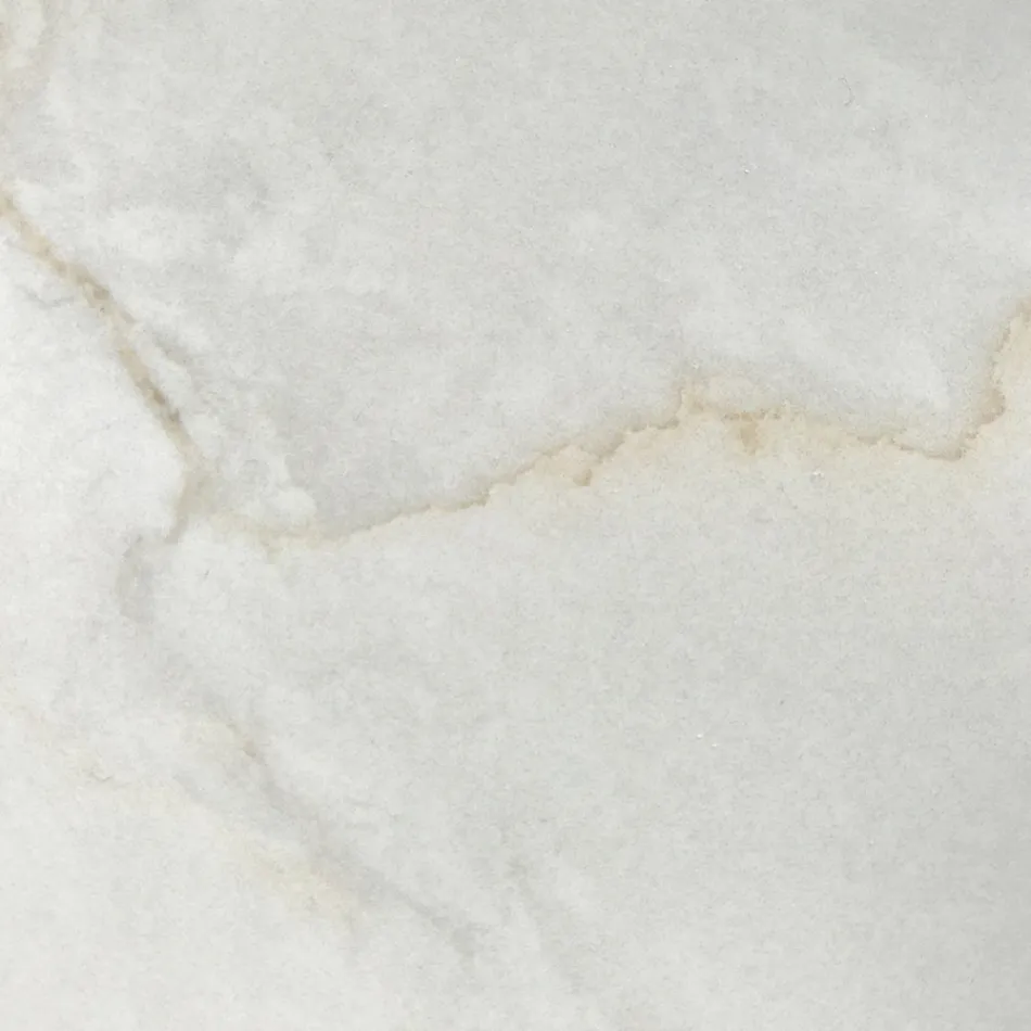 Uitschuifbare tafel met stalen onderstel en keramisch blad in marmeren afwerking - Emilia  Viadurini