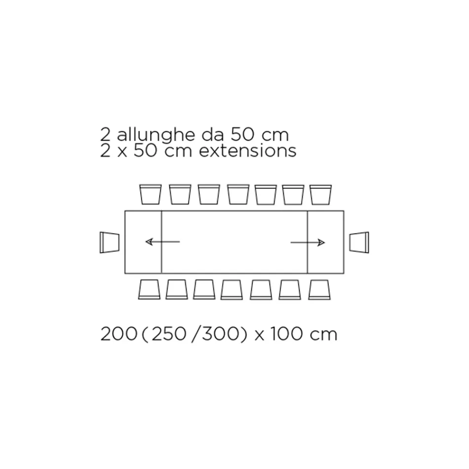 Uitschuifbare tafel met onregelmatige ontschorste rand Made in Italy - Bril Viadurini