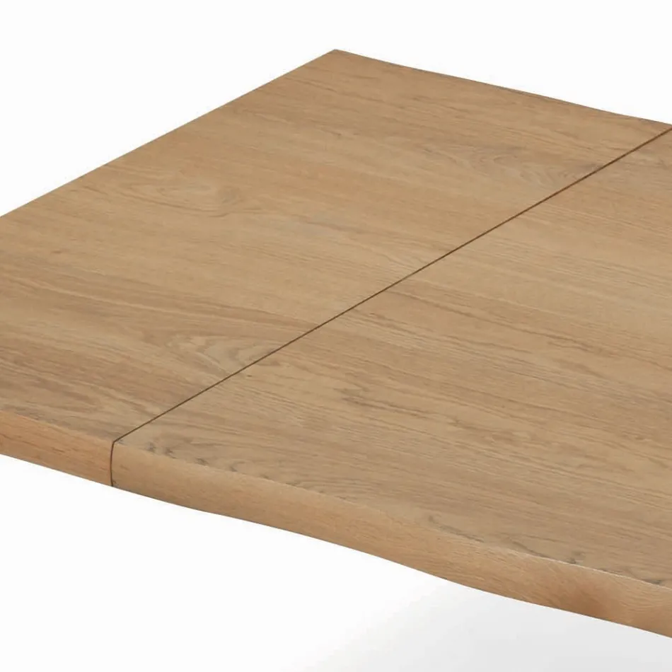 Uitschuifbare tafel met onregelmatige ontschorste rand Made in Italy - Bril Viadurini