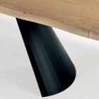 Uitschuifbare tafel met onregelmatige ontschorste rand Made in Italy - Bril Viadurini