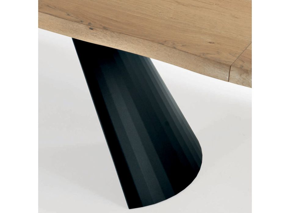 Uitschuifbare tafel met onregelmatige ontschorste rand Made in Italy - Bril Viadurini