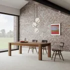 Uitschuifbare tafel met gefineerde poten en blad Made in Italy - Tash Viadurini