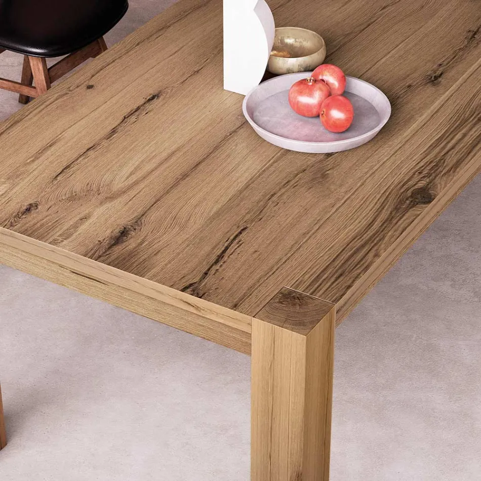 Uitschuifbare tafel met gefineerde poten en blad Made in Italy - Tash Viadurini