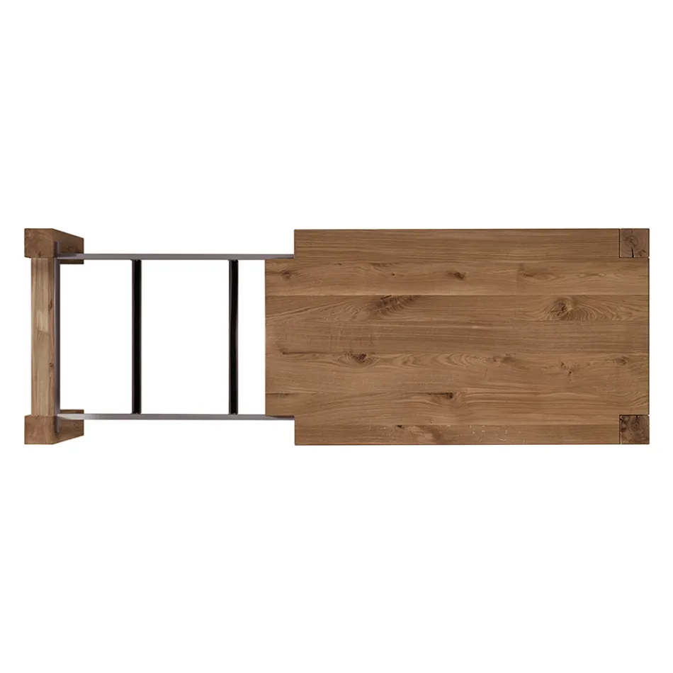 Uitschuifbare tafel met gefineerde poten en blad Made in Italy - Tash Viadurini