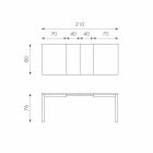 Uitschuifbare tafel met poten in beukenhout, L130 / 210xP80cm, Denisio Viadurini