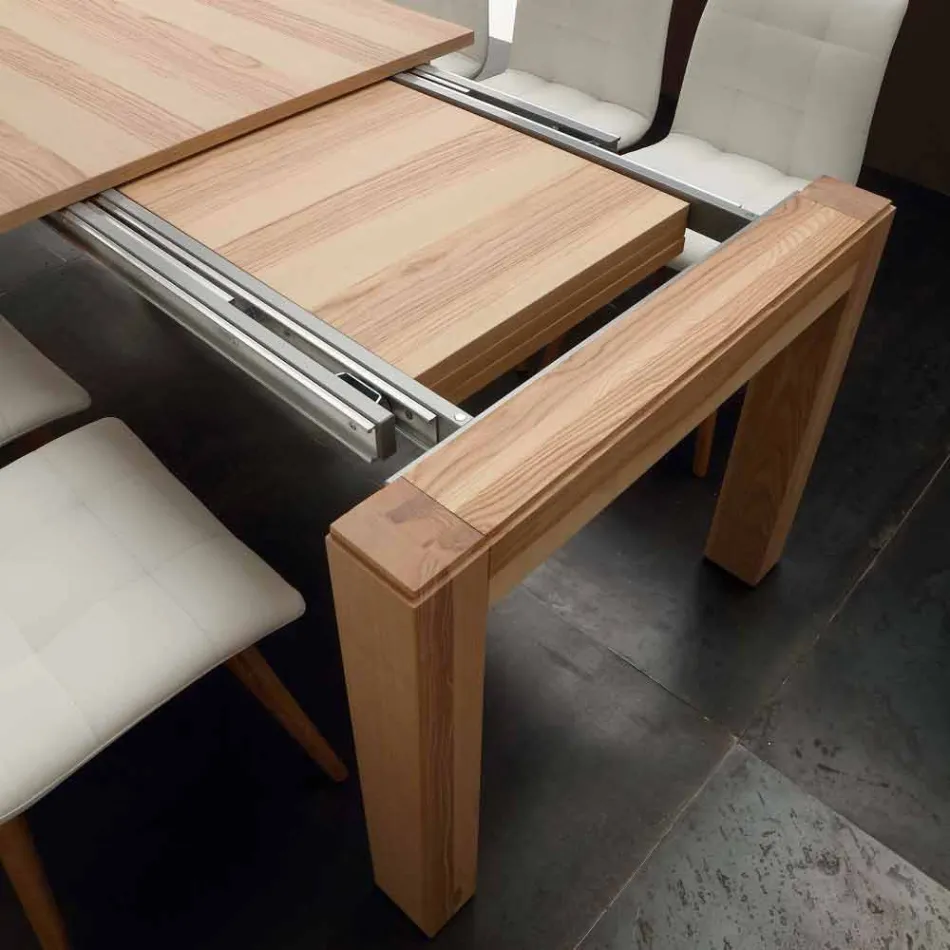 Uitbreiding van tafel met massief houten poten en top listellare Indiana Viadurini