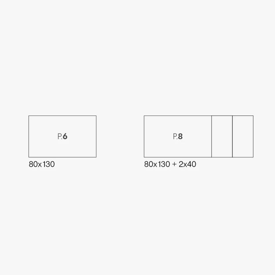 Uitschuifbare tafel met witte metalen poten en melamineblad - Shaila Viadurini