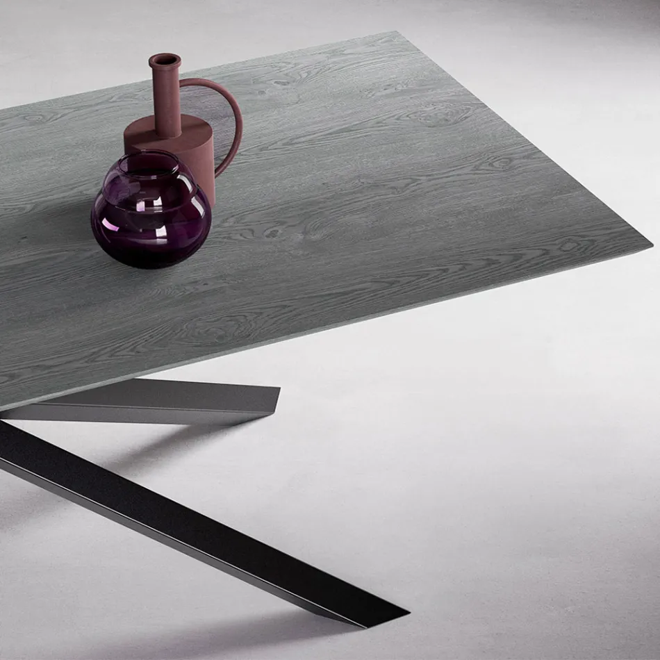 Uitschuifbare tafel met S70-poten Made in Italy - Sagi Viadurini