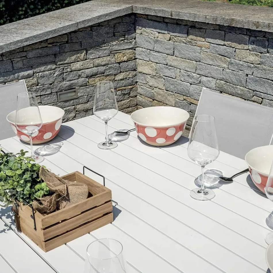 Uitschuifbare tafel met schuifpoten en aluminium lattenbodem - Supernova Viadurini