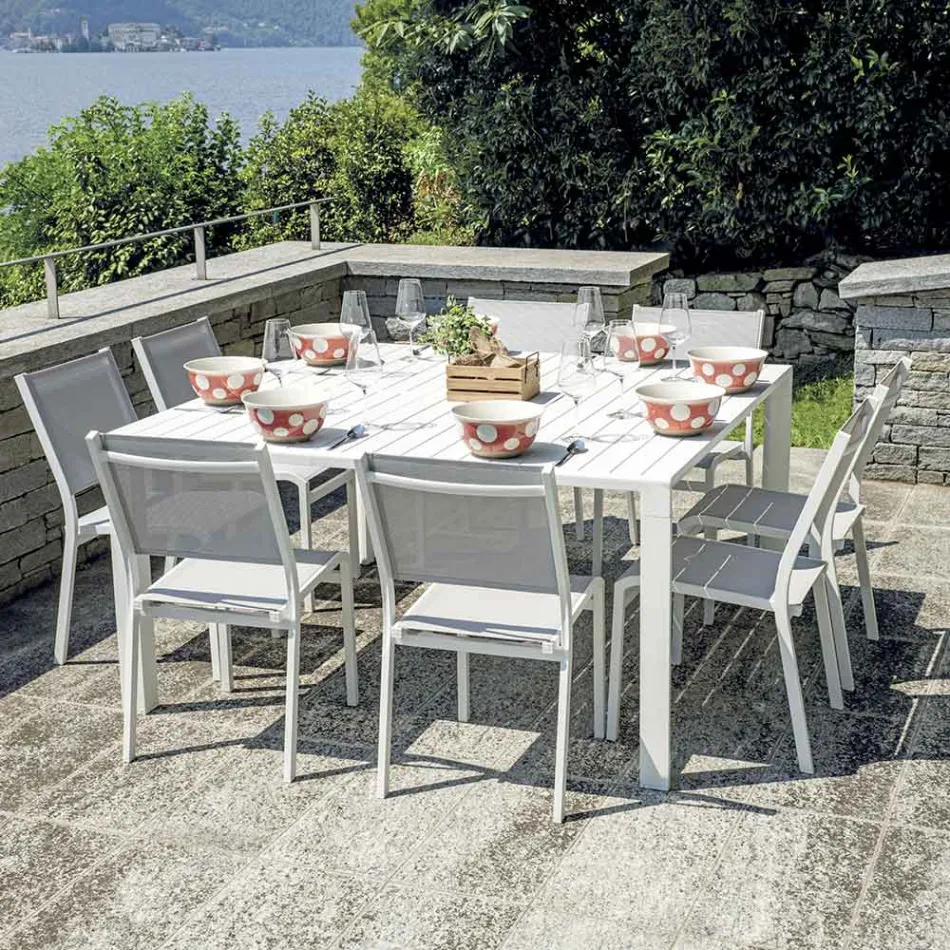 Uitschuifbare tafel met schuifpoten en aluminium lattenbodem - Supernova Viadurini